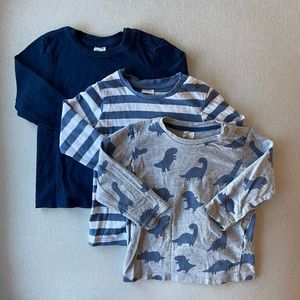 H&M Baby Boy 3-Pack Jersey Long Sleeved Shirts 12-18M